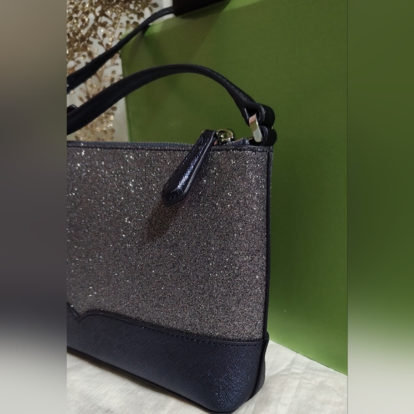 Kate♠️Spade NWOT Lola Glitter small crossbody bag•Dusk Navy - Picture 3 of 15